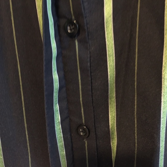 Lane Bryant Black/Green Striped Blouse Size 18/20 - Picture 4 of 7